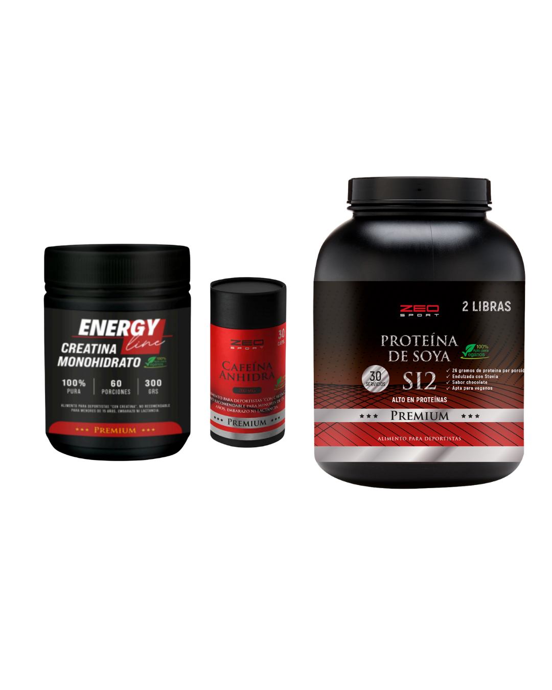 Creatina 300gr + Proteína 2 lb + Cafeína de obsequio