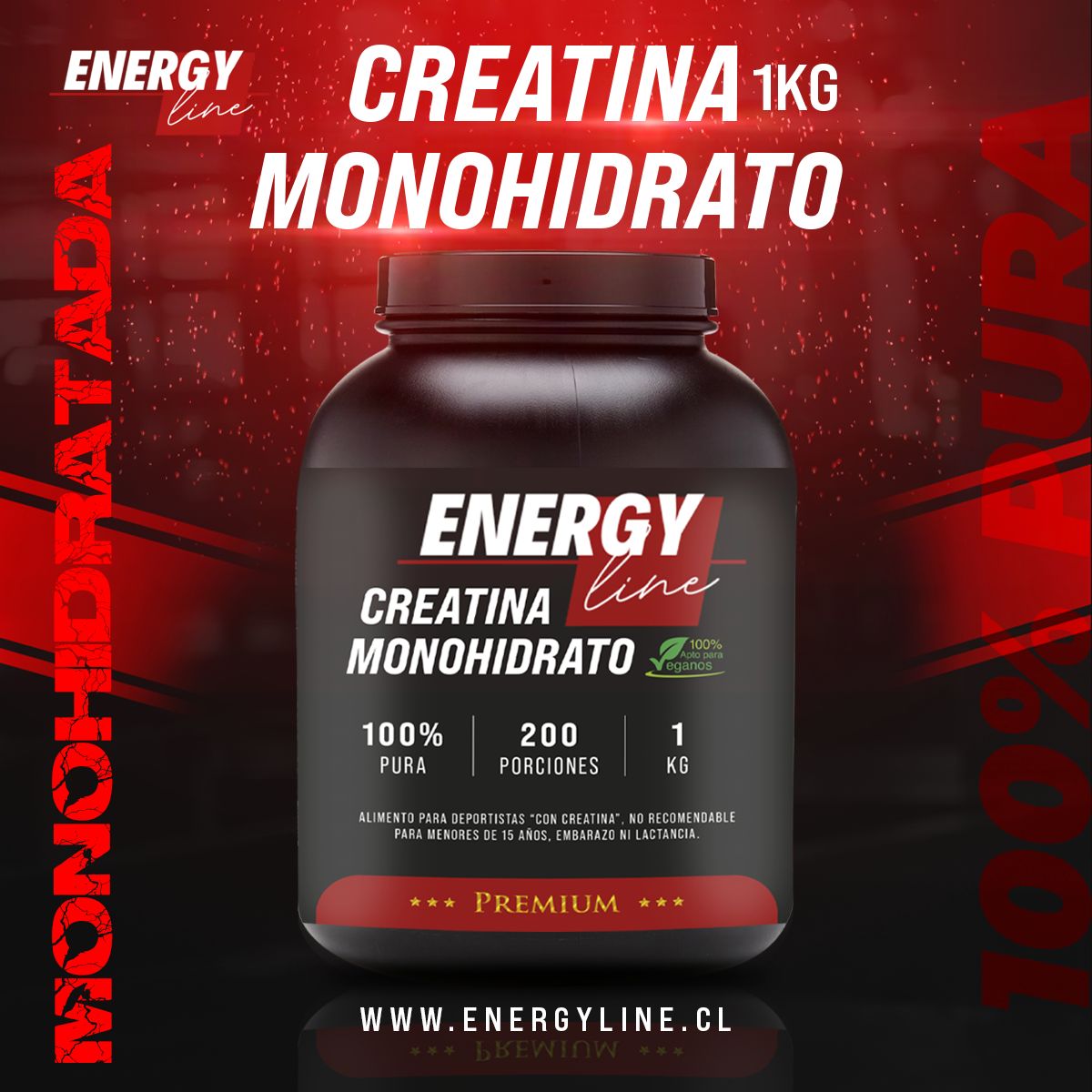 Creatina 1Kg Monohidratada Energy Line