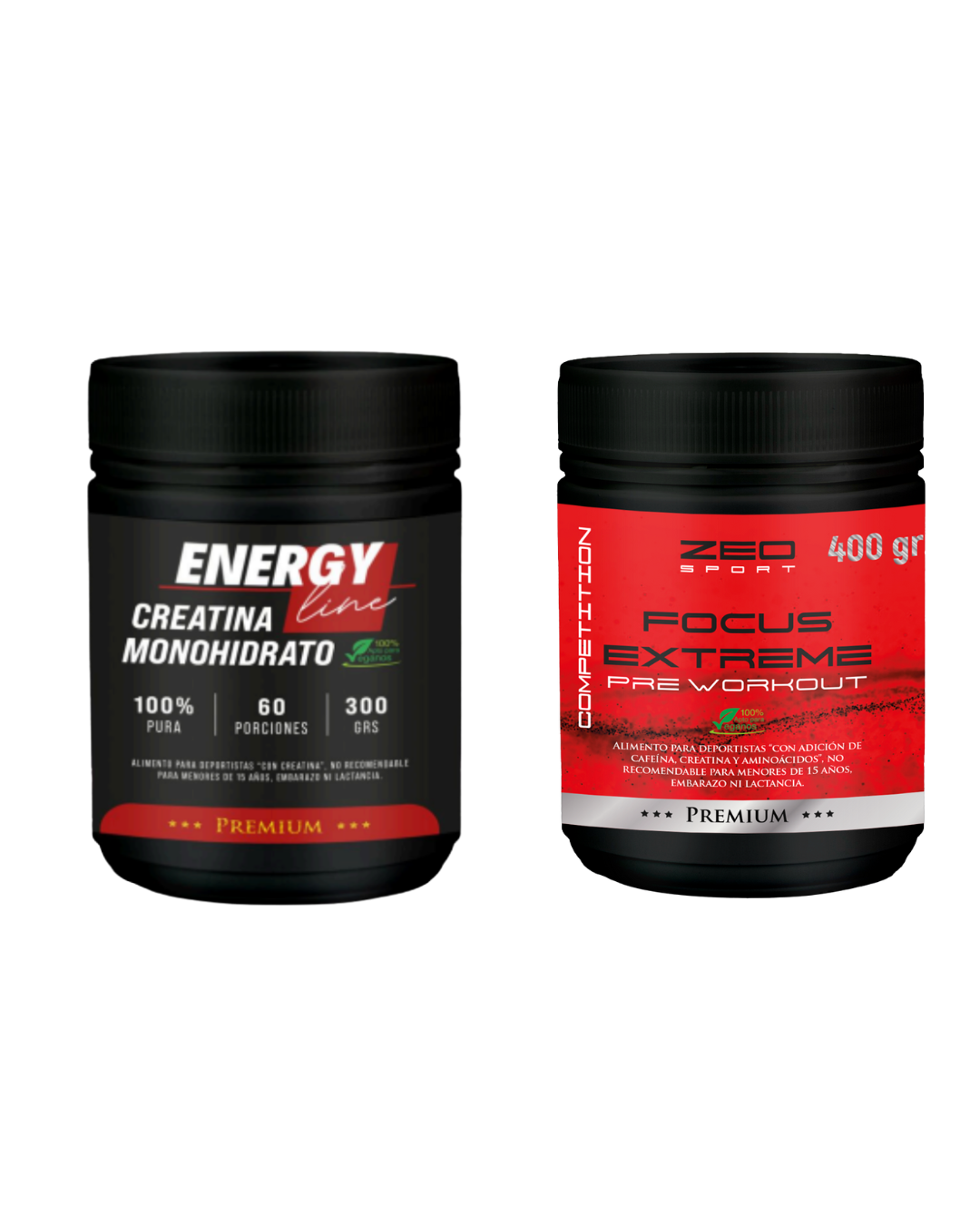 Creatina 300gr + Pre Workout Focus 20sv