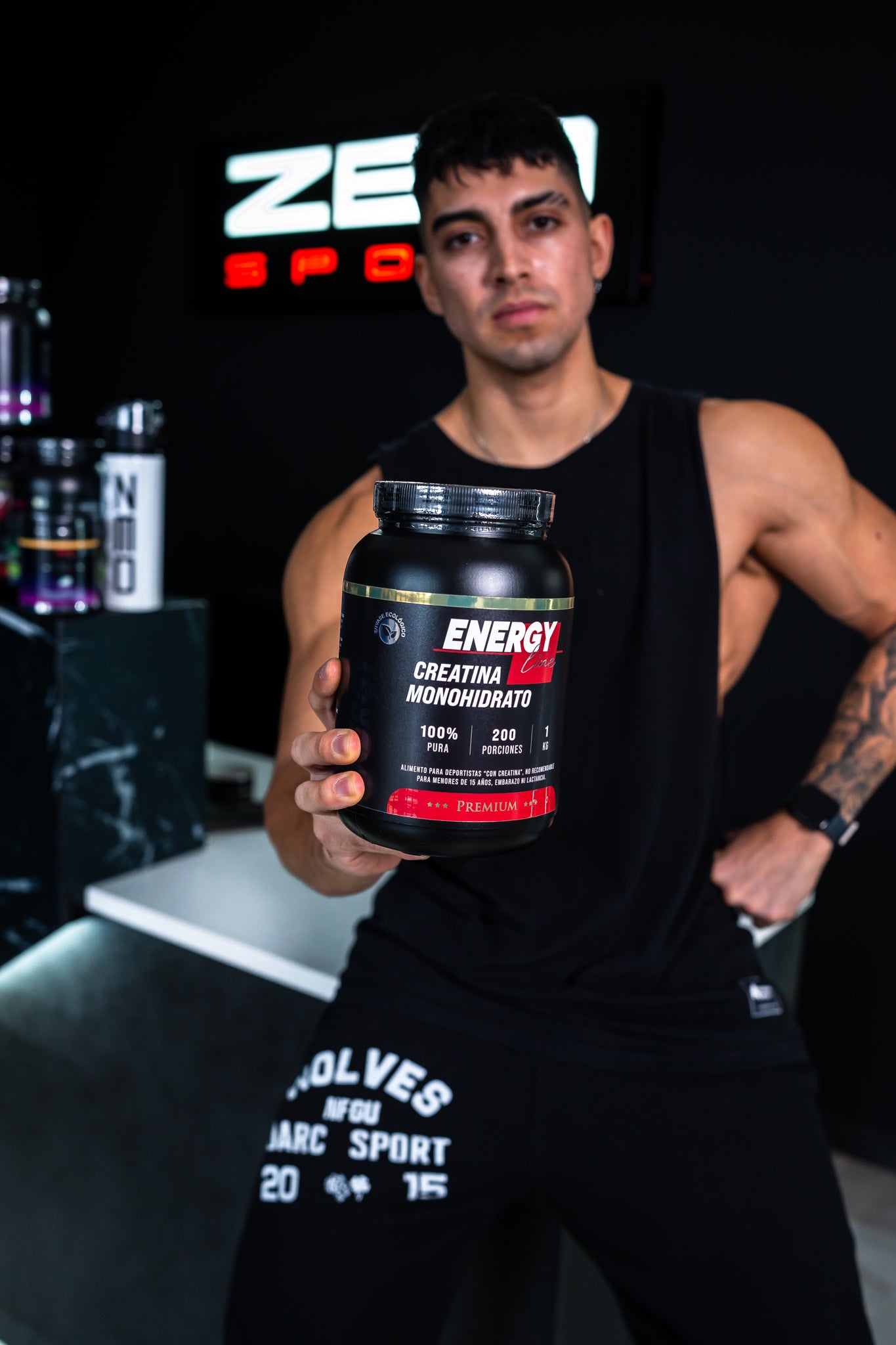 Creatina Monohidratada 1KG. 200 servicios. + Cafeína obsequio 30caps. 200mg