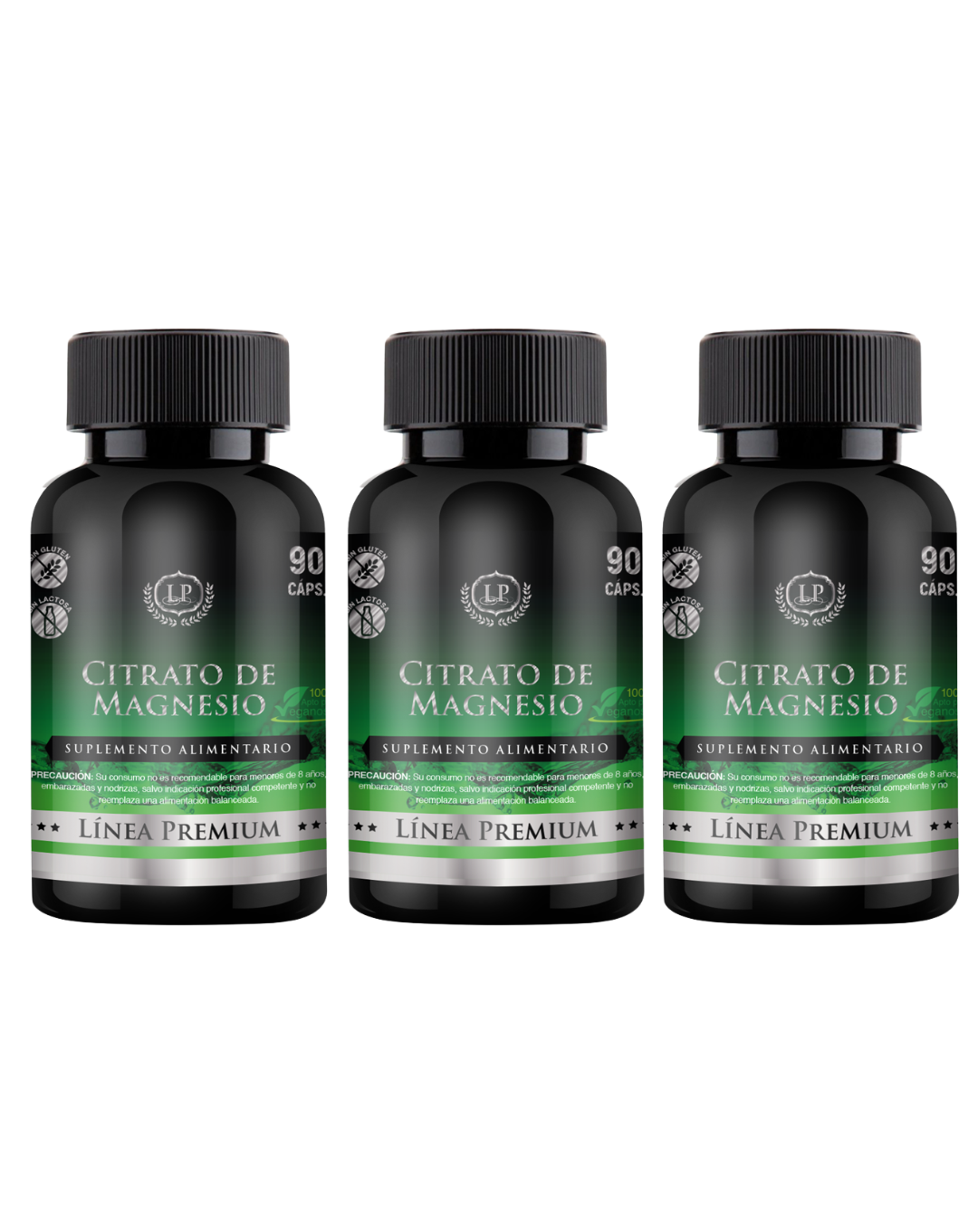 x3 Citrato de Magnesio. 270 caps