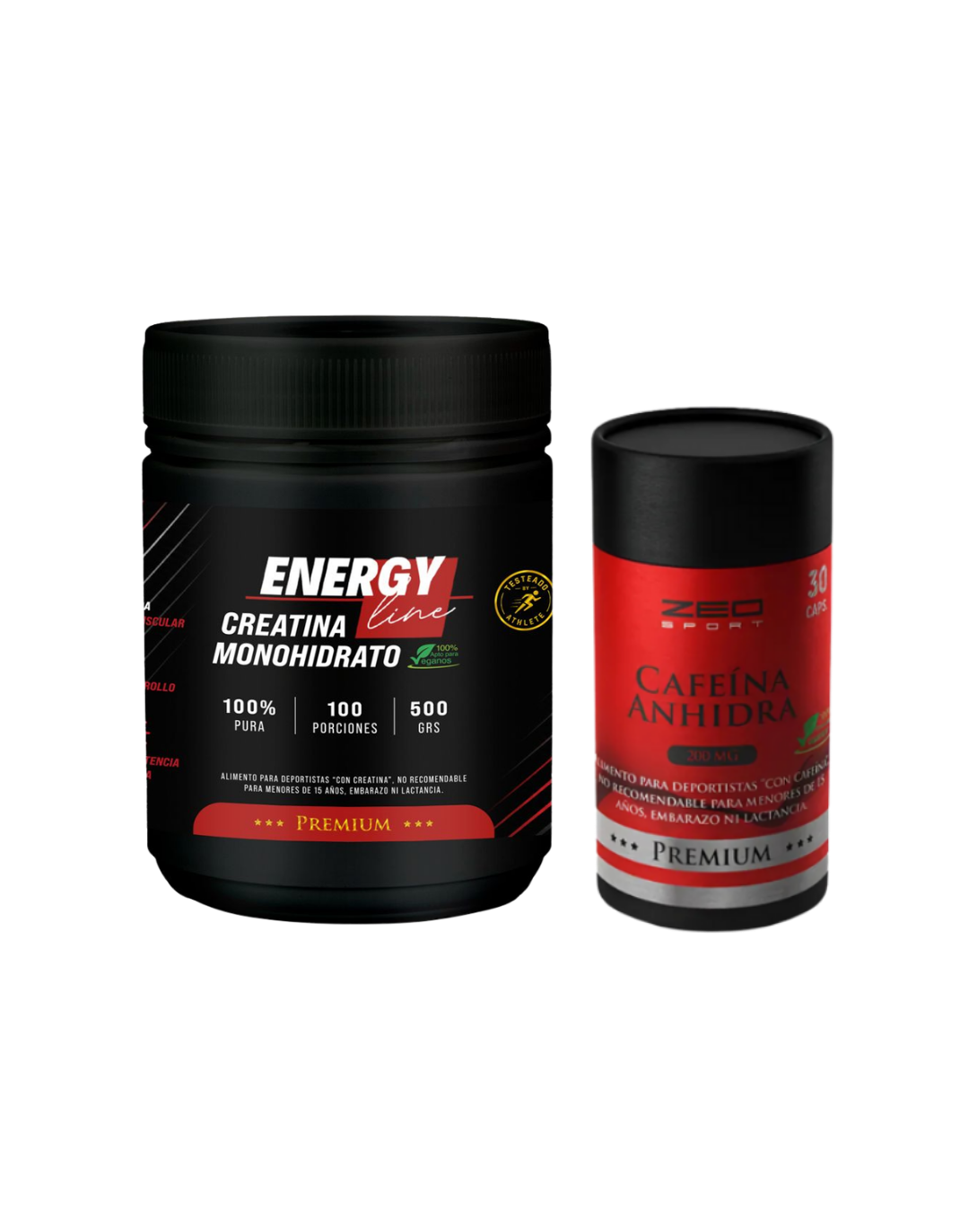Creatina 500gr Monohidrato+ Cafeína de regalo