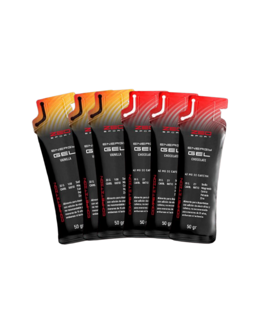 6 geles Zeo sport 3 chcolate y 3 vainilla
